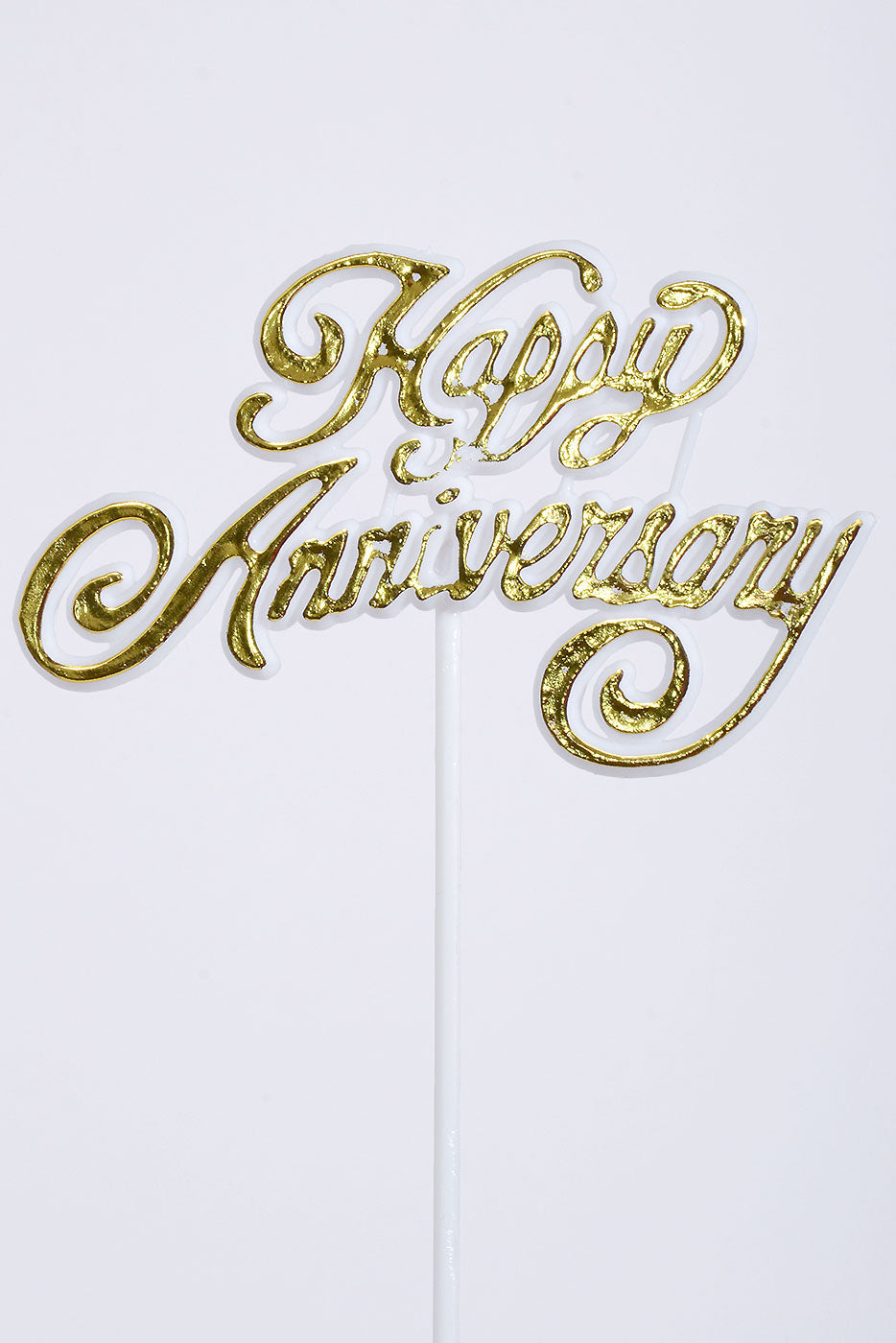 11" Happy Anniversary Gold/White Pick Pkg/12