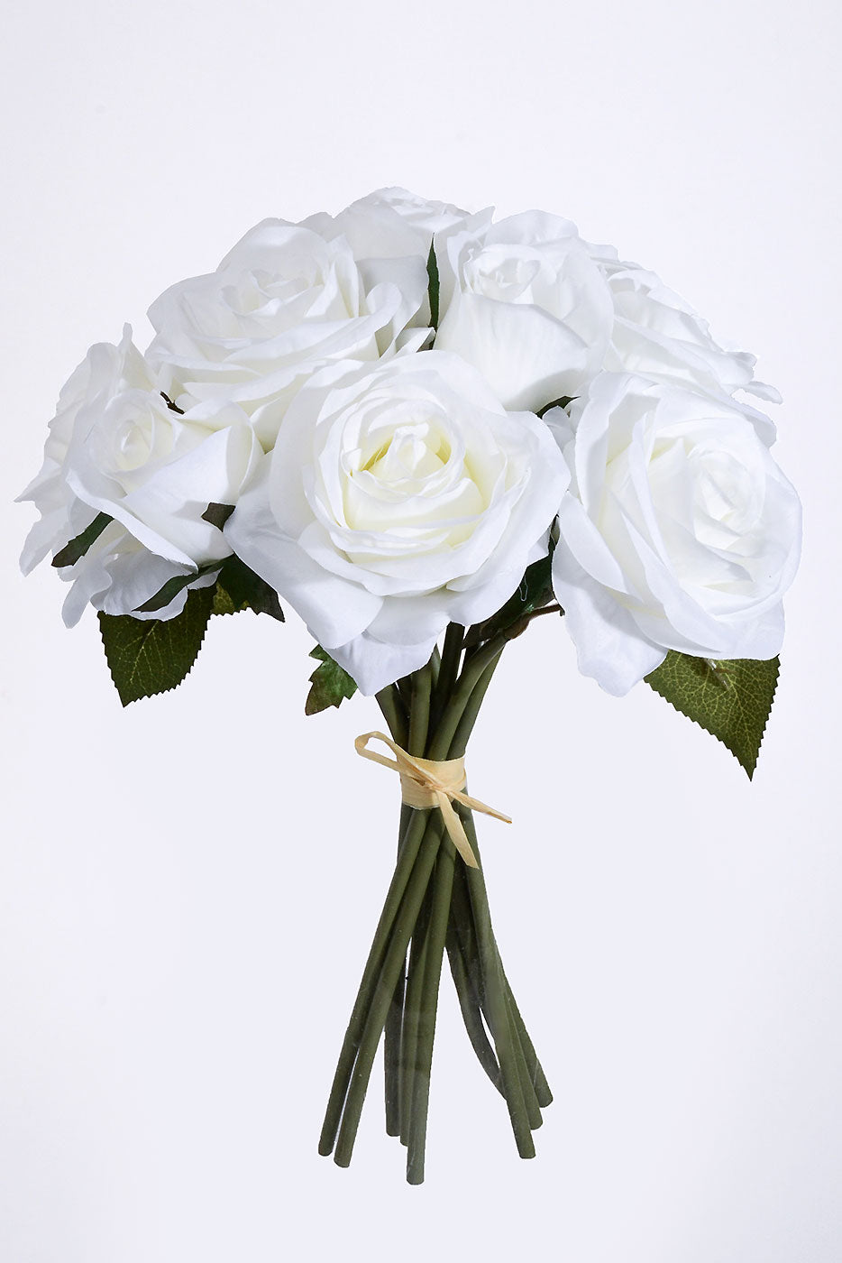 12" Silk Rose Bundle Cream