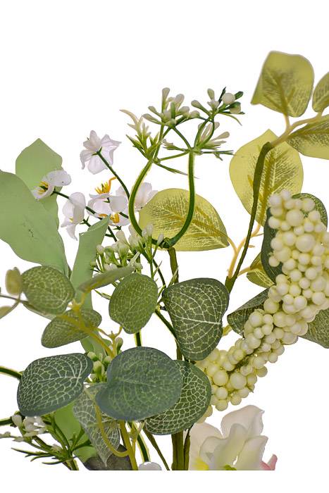 15" Silk Hydrangea Berry Pick (White)