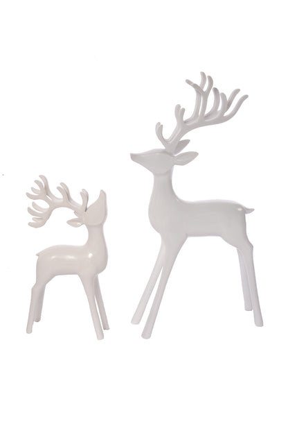 9.25" - 15.25" Reindeer White Set/2