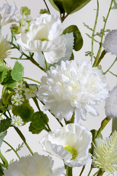 29" Silk Ball Mum Poppy Spray Cream