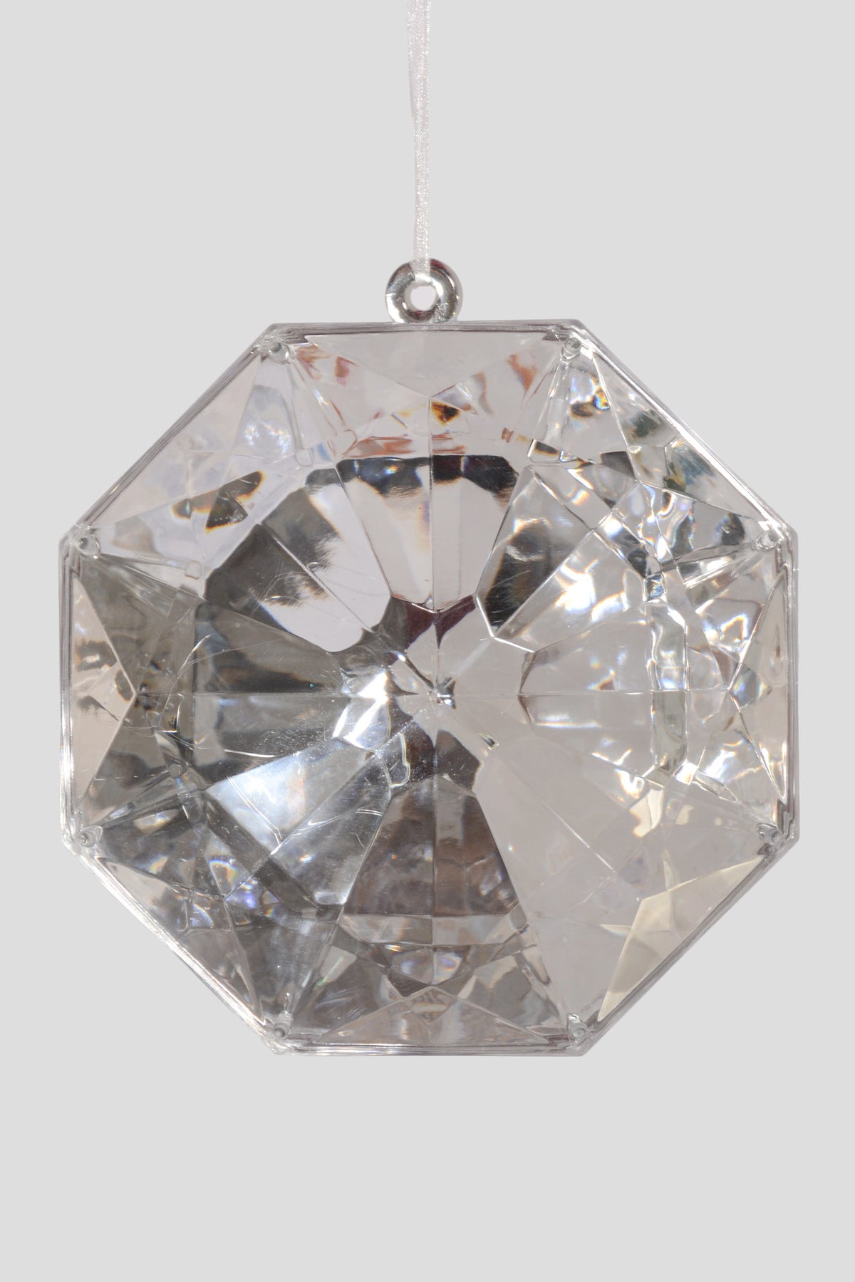 6.5" Jewel Ornament Silver