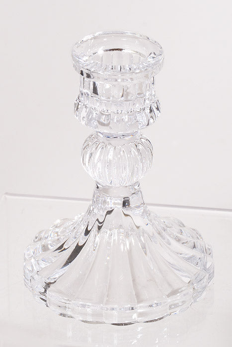 4" Glass Candle Holder Clear