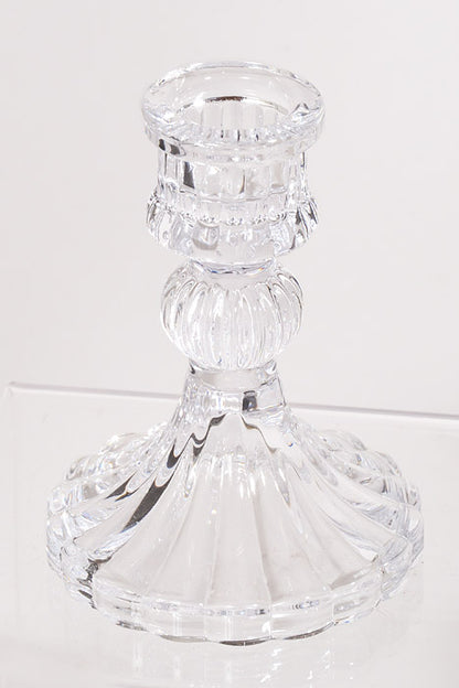 4" Glass Candle Holder Clear