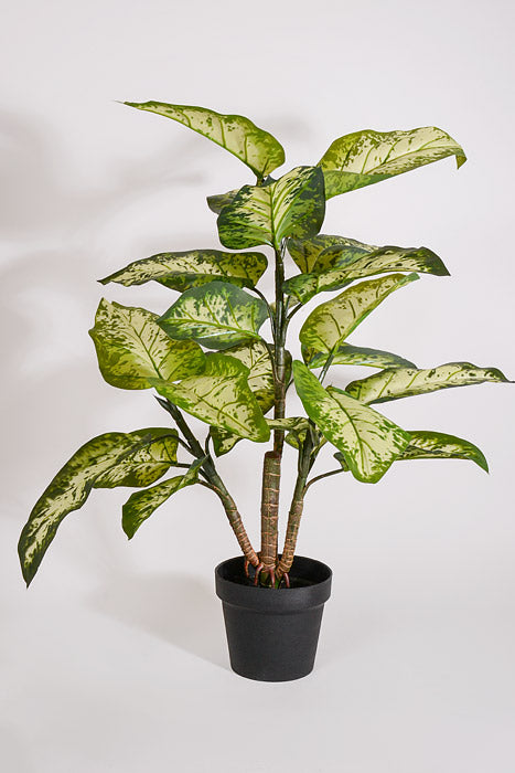 36" Artificial Dieffenbach Plant In Pot Green Variegated