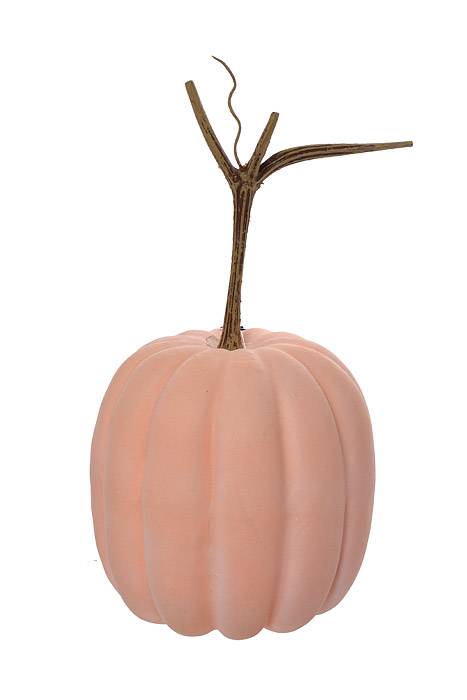 7.5" Latex Harvest Pumpkin w/ Vine Light Pink
