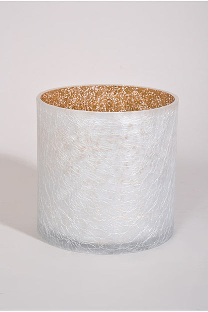 6" X 6" Glass Vase Silver/Gold