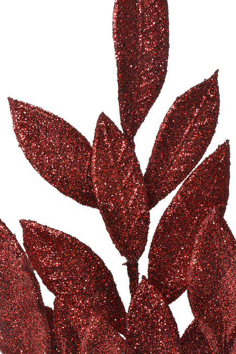 23" Bay leaf Glitter Spray Merlot