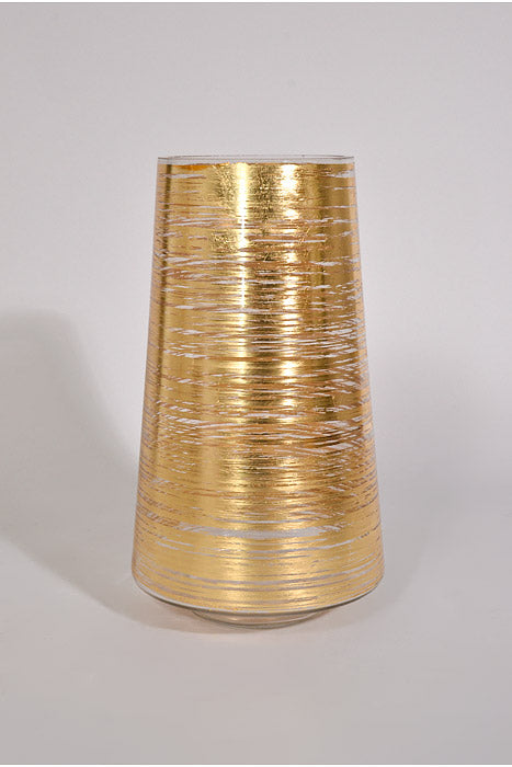 6.7&quot; X 11.4&quot; Glass Vase Gold