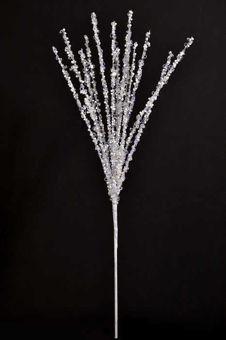 21" Sequin Rain Spray White