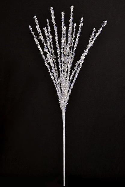 21" Sequin Rain Spray White