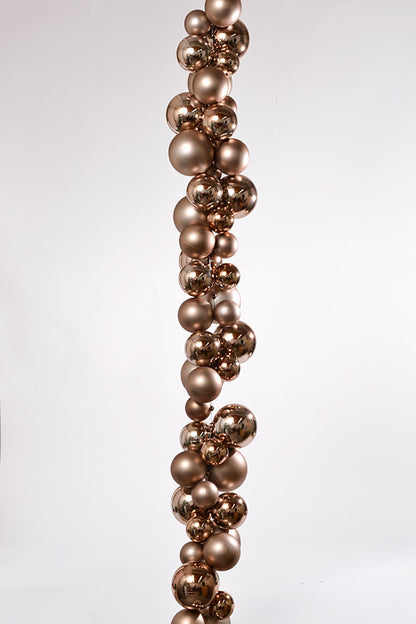 8Ft Shiny Matte Ball Garland Champagne