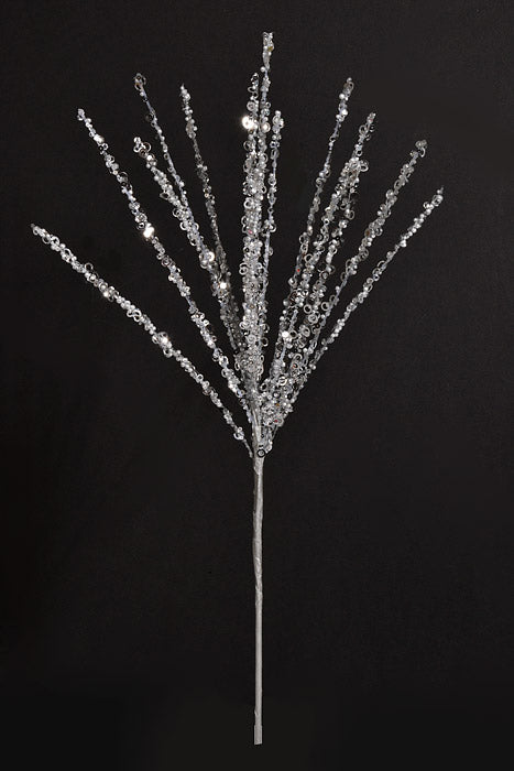 21" Sequin Rain Spray Silver