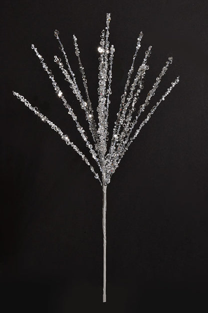 21" Sequin Rain Spray Silver