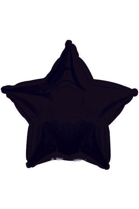 18" Foil Star Balloon Black Pkg/10