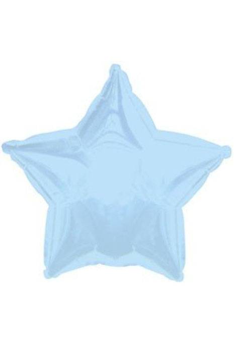 18" Foil Platinum Star Balloon Powder Metallic Blue Pkg/10