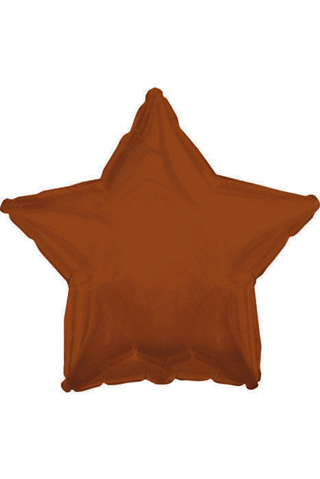18" Foil Star Balloon Solid Brown Pkg/10