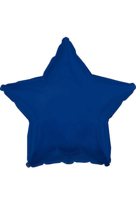 18" Foil Star Balloon Navy Blue Pkg/10
