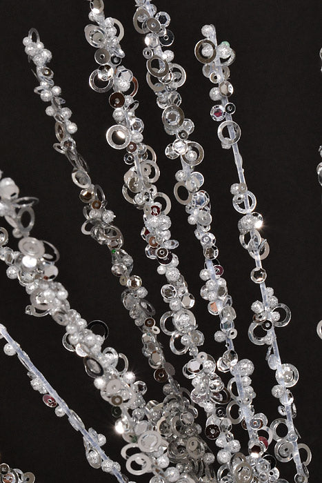 21" Sequin Rain Spray Silver