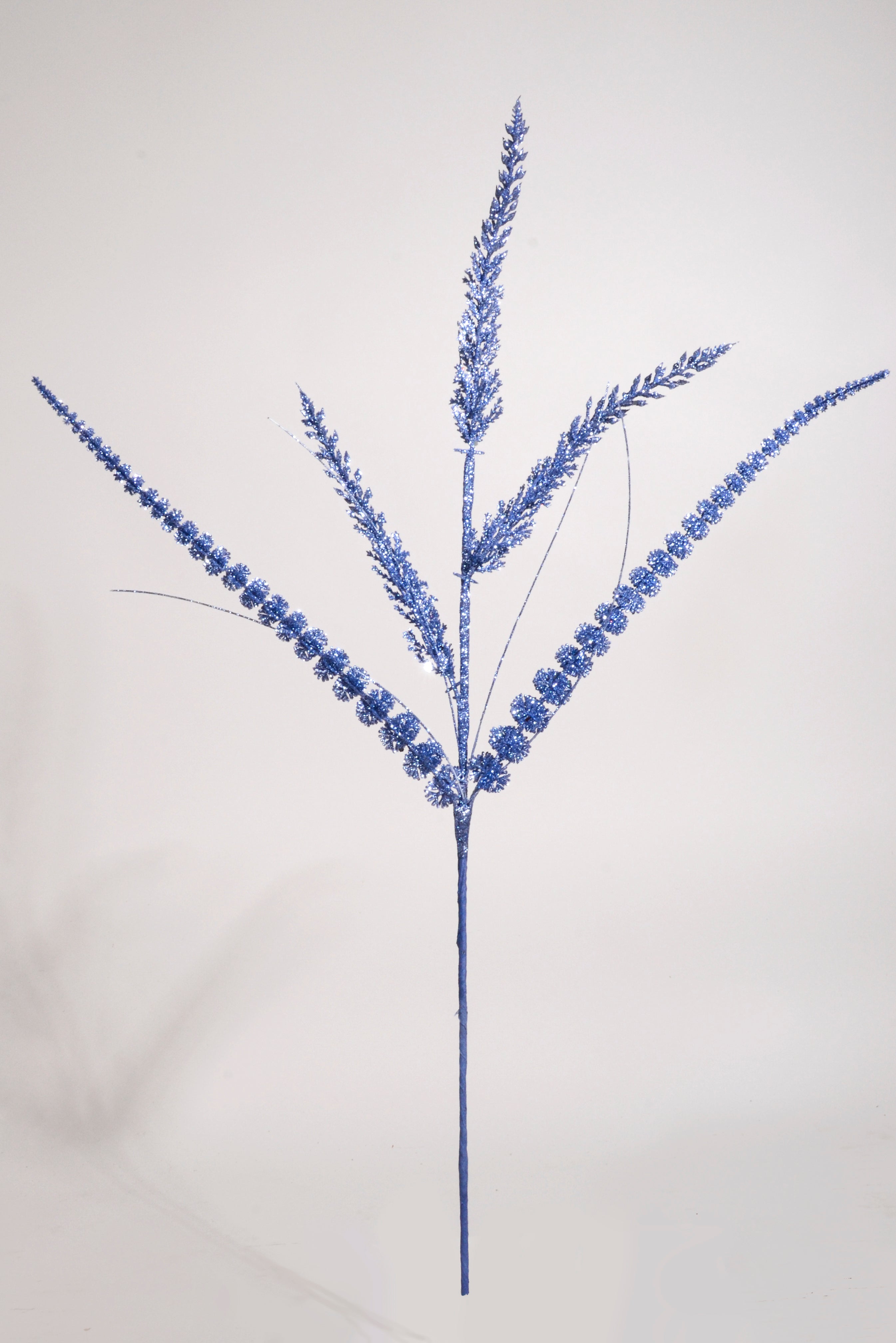 26" Glitter/Mica Triple Spike Grass Spray Royal Blue