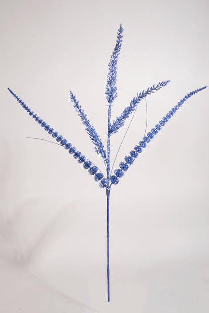 26" Glitter/Mica Triple Spike Grass Spray Royal Blue