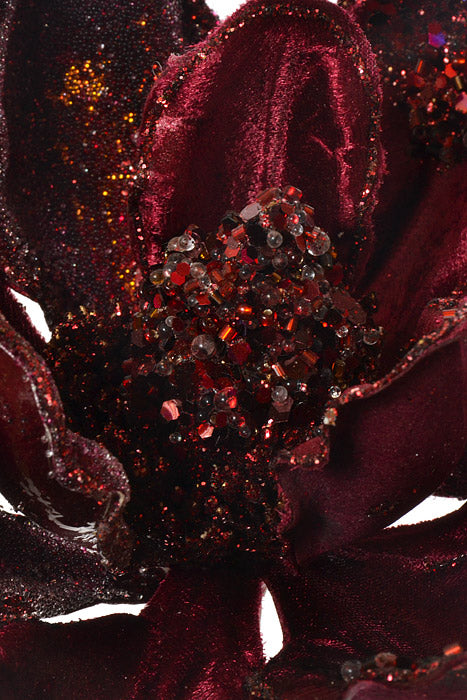 19.5" X 7" Heavy Jeweled Magnolia Stem (Burgundy)