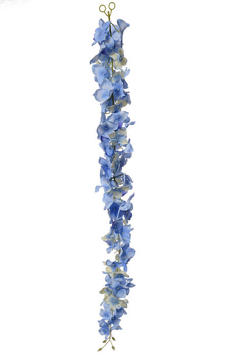 33" Hydrangea Garland Light Blue