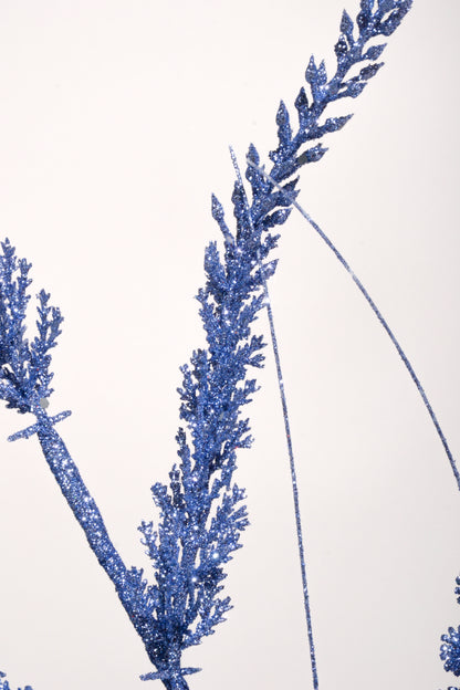 26" Glitter/Mica Triple Spike Grass Spray Royal Blue