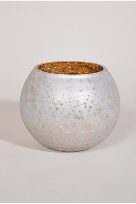 6" X 4.75" Glass Vase Silver/Gold