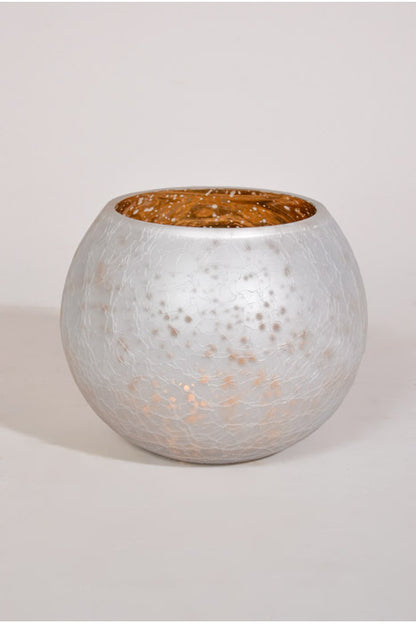 6&quot; X 4.75&quot; Glass Vase Silver/Gold