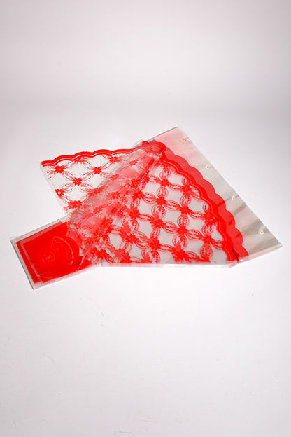 5" X 16" X 18" Printed Floral Sleeves Red/Clear Pkg/50