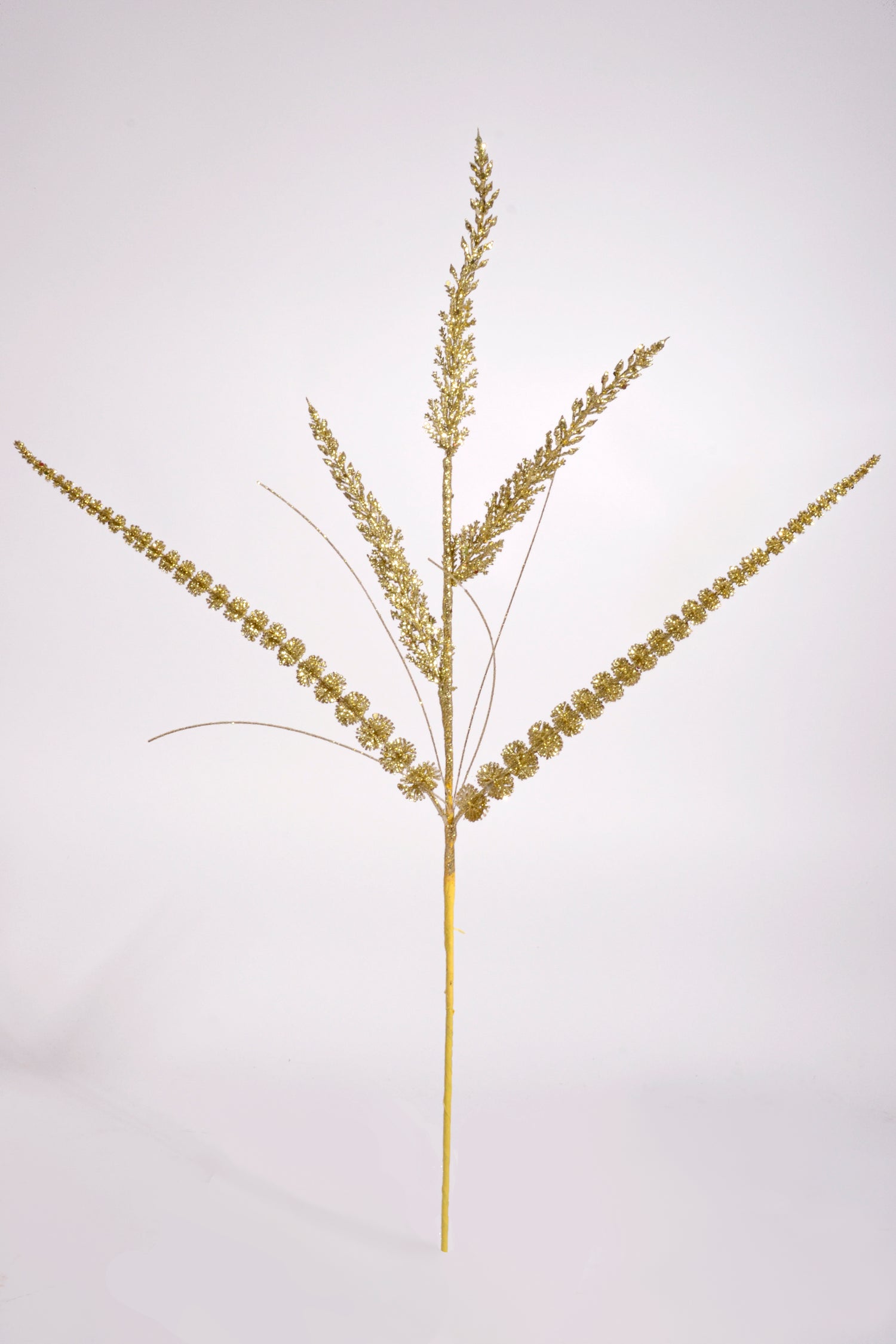 26" Glitter/Mica Triple Spike Grass Spray Gold