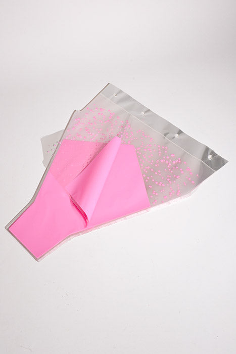 5" X 16" X 18" Printed Floral Sleeves Pink/Clear Pkg/50