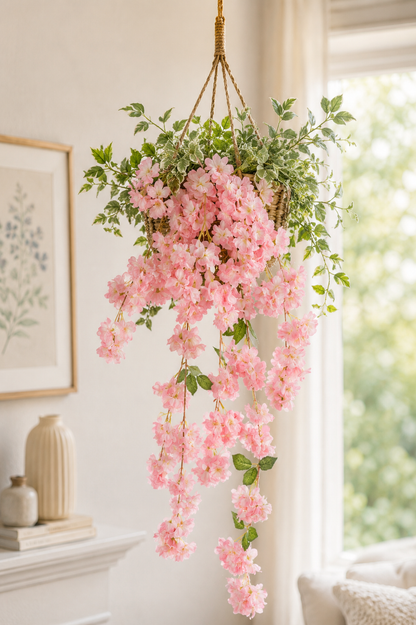 39.5" Silk Cherry Blossom Bush Pink