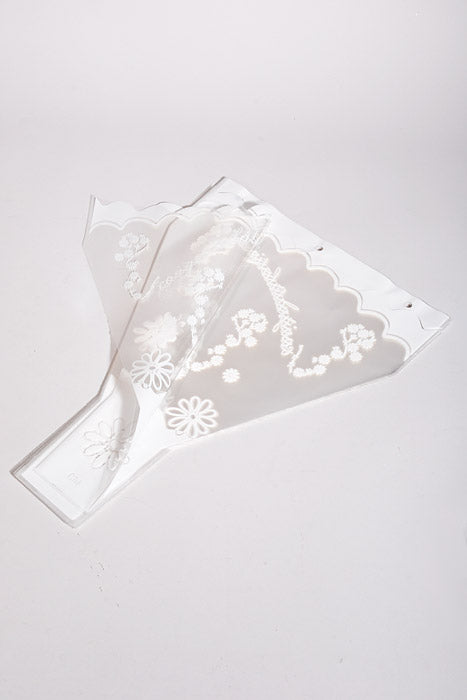 3.5" X 13.5" X 18.5" Printed Floral Sleeves White/Clear Pkg/50