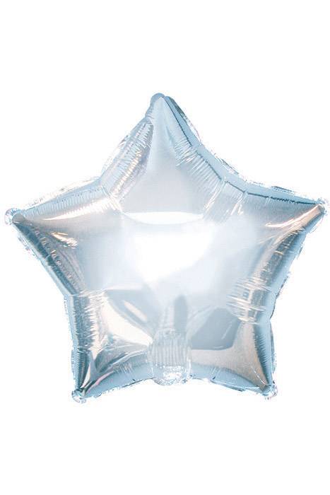 9" Star Foil Balloon Silver Pkg/25