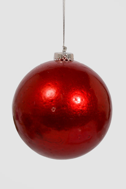 6" Gloss Ball Ornament Red