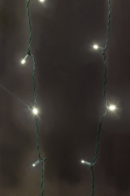 50Ft 100 Light Led With Green Wire Pure White