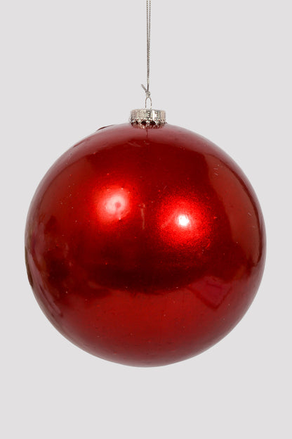 8" Gloss Ball Ornament Red