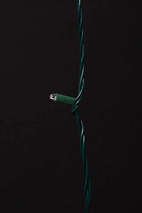 50Ft 100 Light Led With Green Wire Pure White