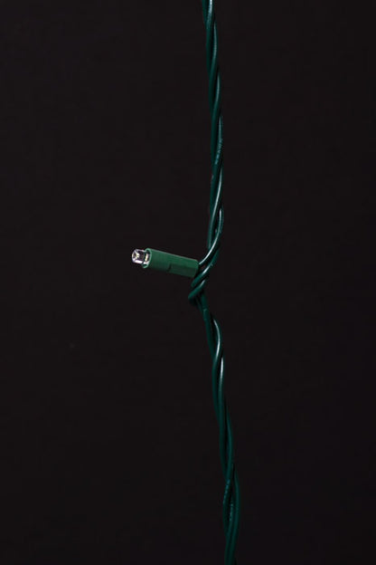 50Ft 100 Light Led With Green Wire Pure White
