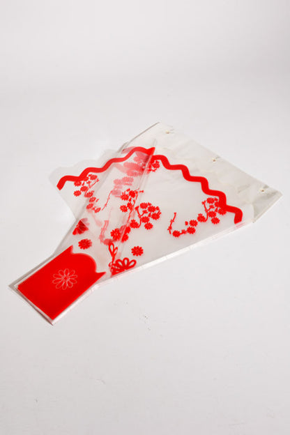 4" X 13" X 18" Printed Floral Sleeves Red/Clear Pkg/50