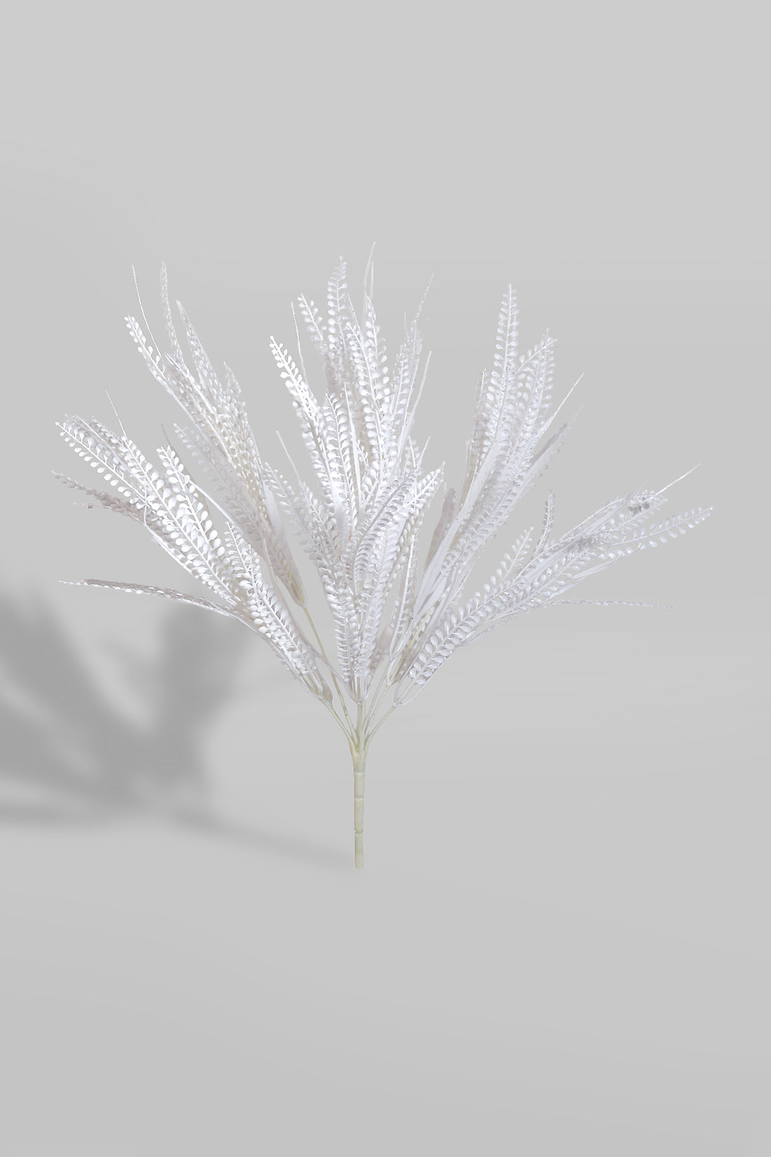 21" Artificial Plastic Button Fern White