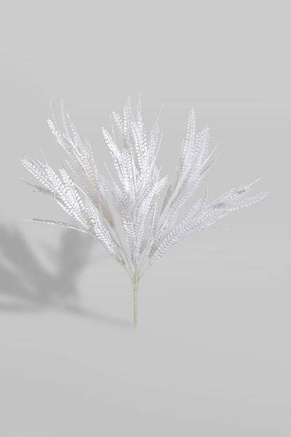 21" Artificial Plastic Button Fern White