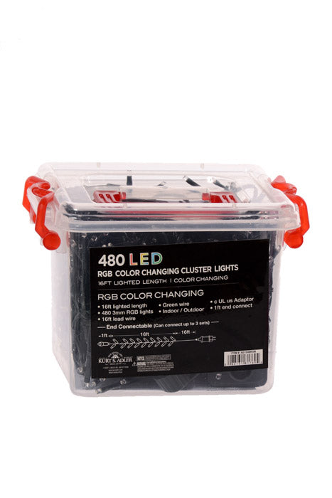 16Ft 480 Light Led Cluster Garland Color Changing