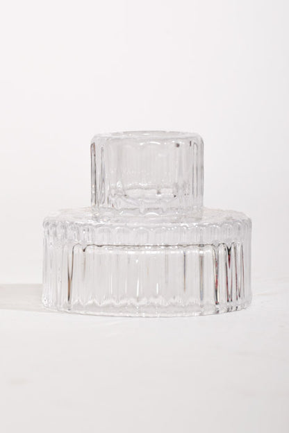 2" Glass Candle Holder Clear