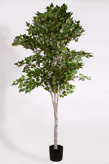 7Ft Artificial Birch Tree In Pot Green