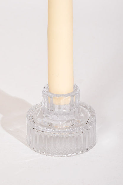 2" Glass Candle Holder Clear