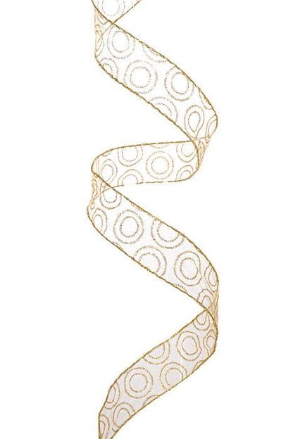 1-1/2" x 50Yds Wired Jupiter Ribbon Gold/Gold