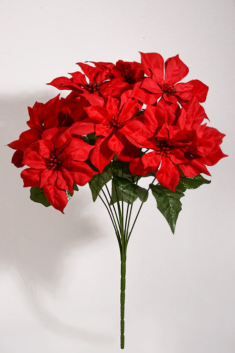 17" Poinsettia Bush Red
